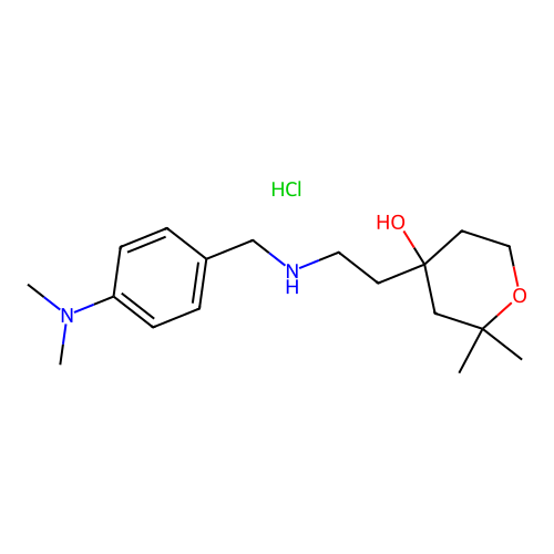 4-[2-[(4-dimethylaminophenyl)methylamino]ethyl]-2,2-dimethyl-oxan-4-ol Hydrochloride structure