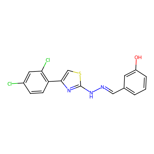 3-[(E)-{2-[4-(2,4-dichlorophenyl)-1,3-thiazol-2-yl]hydrazinylidene}methyl]phenol structure