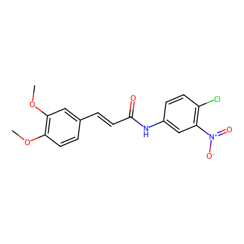 (2E)-N-(4-chloro-3-nitrophenyl)-3-(3,4-dimethoxyphenyl)prop-2-enamide structure