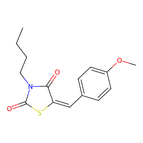 (5E)-3-butyl-5-[(4-methoxyphenyl)methylidene]-1,3-thiazolidine-2,4-dione structure