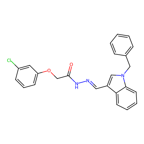 N'-[(E)-(1-benzyl-1H-indol-3-yl)methylidene]-2-(3-chlorophenoxy)acetohydrazide structure