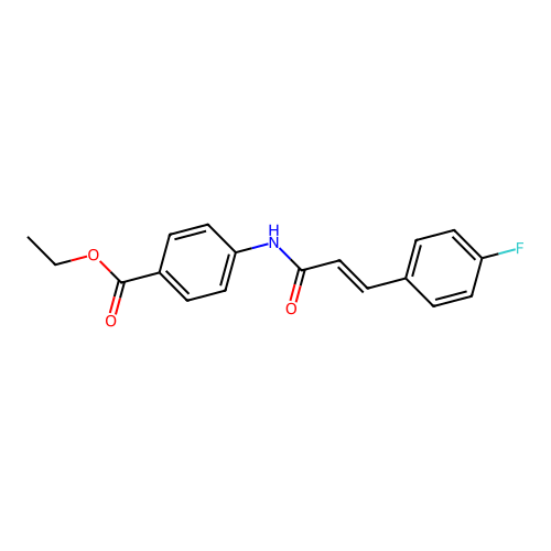 ethyl 4-[(2E)-3-(4-fluorophenyl)prop-2-enoylamino]benzoate structure