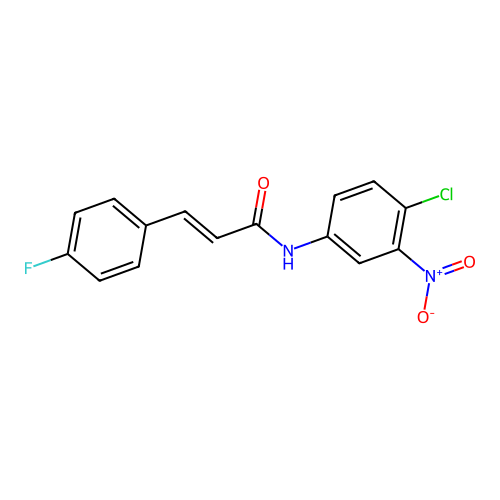 (2E)-N-(4-chloro-3-nitrophenyl)-3-(4-fluorophenyl)prop-2-enamide structure