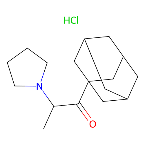 1-((3r,5r,7r)-Adamantan-1-yl)-2-(pyrrolidin-1-yl)propan-1-one hydrochloride structure