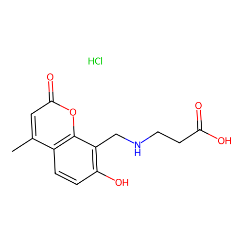 3-(((7-hydroxy-4-methyl-2-oxo-2H-chromen-8-yl)methyl)amino)propanoic acid hydrochloride structure