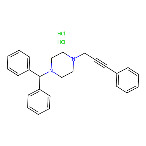 1-Benzhydryl-4-(3-phenyl-2-propynyl)piperazine dihydrochloride structure