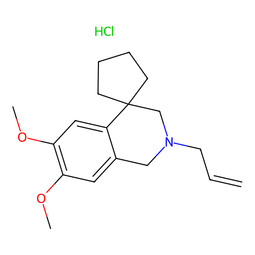 6,7-dimethoxy-2-prop-2-enyl-spiro[1,3-dihydroisoquinoline-4,1'-cyclopentane] Hydrochloride structure