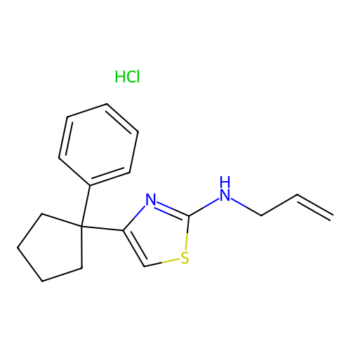N-allyl-4-(1-phenylcyclopentyl)thiazol-2-amine hydrochloride structure