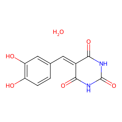 5-(3,4-dihydroxybenzylidene)pyrimidine-2,4,6(1H,3H,5H)-trione hydrate structure