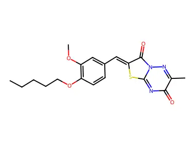 2-{[3-Methoxy-4-(pentyloxy)phenyl]methylidene}-6-methyl-7H-[1,3]thiazolo[3,2-b][1,2,4]triazine-3,7(2H)-dione structure