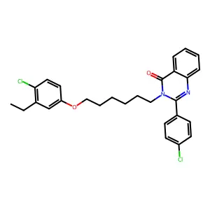 3-[6-(4-Chloro-3-ethylphenoxy)hexyl]-2-(4-chlorophenyl)quinazolin-4-one structure