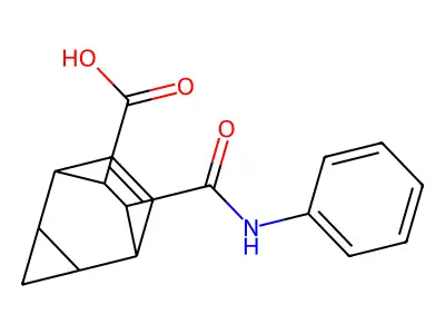 7-(Anilinocarbonyl)tricyclo[3.2.2.0~2,4~]non-8-ene-6-carboxylic acid structure