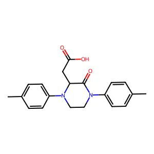 [1,4-Bis(4-methylphenyl)-3-oxopiperazin-2-yl]acetic acid structure