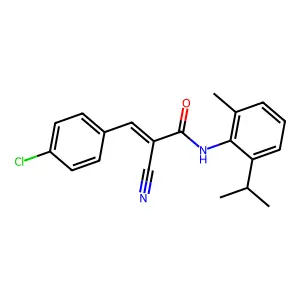 (E)-3-(4-chlorophenyl)-2-cyano-N-(2-isopropyl-6-methylphenyl)acrylamide structure
