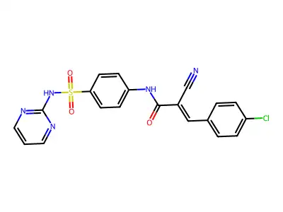 (E)-3-(4-chlorophenyl)-2-cyano-N-[4-(pyrimidin-2-ylsulfamoyl)phenyl]prop-2-enamide structure