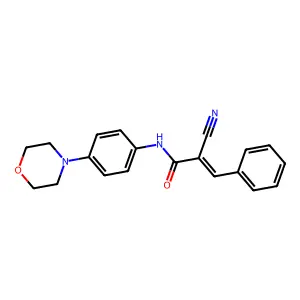 2-cyano-N-[4-(morpholin-4-yl)phenyl]-3-phenylprop-2-enamide structure