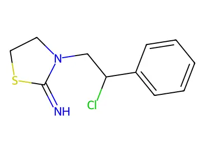 3-(2-Chloro-2-phenylethyl)-1,3-thiazolidin-2-imine structure