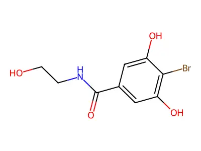 Benzamide, 4-bromo-3,5-dihydroxy-N-(2-hydroxyethyl)- structure