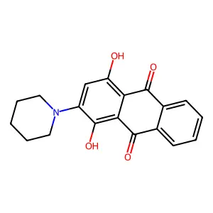 1,4-Dihydroxy-2-(piperidin-1-yl)anthracene-9,10-dione structure