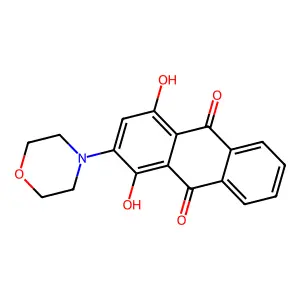 1,4-Dihydroxy-2-(morpholin-4-yl)anthracene-9,10-dione structure