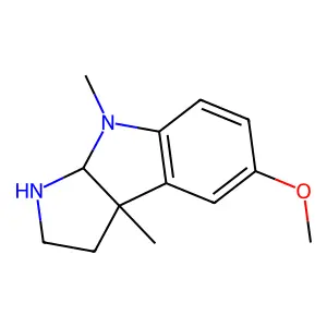 7-Methoxy-4,8b-dimethyl-1,2,3,3a-tetrahydropyrrolo[2,3-b]indole structure