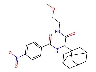 N-[1-(1-adamantyl)-2-(2-methoxyethylamino)-2-oxoethyl]-4-nitrobenzamide structure