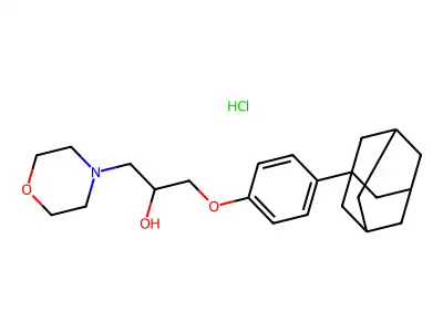 1-(4-((3r,5r,7r)-Adamantan-1-yl)phenoxy)-3-morpholinopropan-2-ol hydrochloride structure