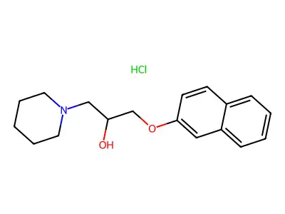 1-(Naphthalen-2-yloxy)-3-(piperidin-1-yl)propan-2-ol hydrochloride structure