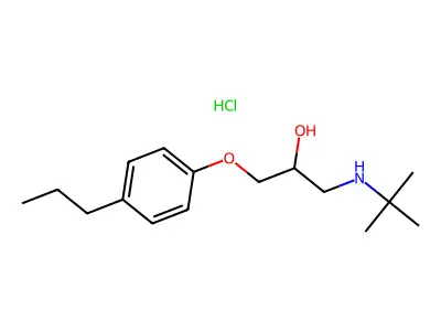 1-(Tert-butylamino)-3-(4-propylphenoxy)propan-2-ol hydrochloride structure