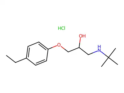 1-(Tert-butylamino)-3-(4-ethylphenoxy)propan-2-ol hydrochloride structure