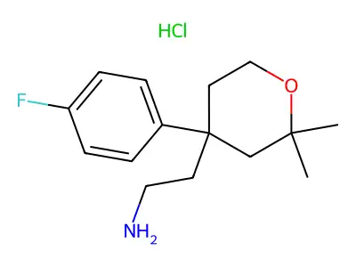2-(4-(4-FLUOROPHENYL)-2,2-DIMETHYLTETRAHYDRO-2H-PYRAN-4-YL)ETHANAMINE HCL structure