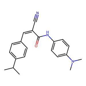(2E)-2-cyano-N-[4-(dimethylamino)phenyl]-3-[4-(propan-2-yl)phenyl]prop-2-enamide structure