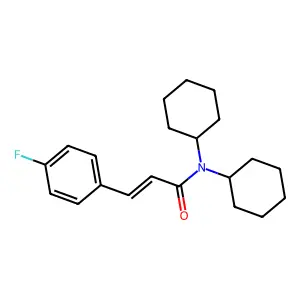 (E)-N,N-dicyclohexyl-3-(4-fluorophenyl)prop-2-enamide structure