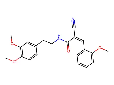 2-cyano-N-[2-(3,4-dimethoxyphenyl)ethyl]-3-(2-methoxyphenyl)prop-2-enamide structure