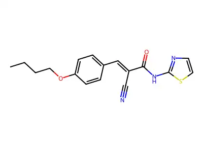 (E)-3-(4-butoxyphenyl)-2-cyano-N-(1,3-thiazol-2-yl)prop-2-enamide structure