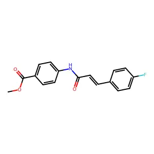(E)-methyl 4-(3-(4-fluorophenyl)acrylamido)benzoate structure