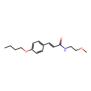 (E)-3-(4-butoxyphenyl)-N-(2-methoxyethyl)prop-2-enamide structure