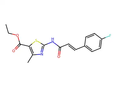 ethyl 2-[[(E)-3-(4-fluorophenyl)prop-2-enoyl]amino]-4-methyl-1,3-thiazole-5-carboxylate structure