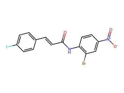 (E)-N-(2-bromo-4-nitrophenyl)-3-(4-fluorophenyl)prop-2-enamide structure
