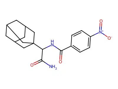 N-[1-(1-adamantyl)-2-amino-2-oxoethyl]-4-nitrobenzamide structure