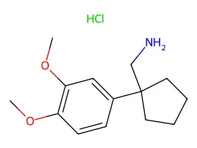 [1-(3,4-dimethoxyphenyl)cyclopentyl]methanamine Hydrochloride structure