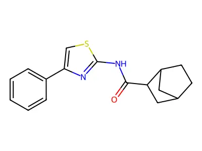 N-(4-phenyl-1,3-thiazol-2-yl)bicyclo[2.2.1]heptane-3-carboxamide structure