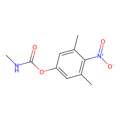 Carbamic acid, methyl-, 4-nitro-3,5-xylyl ester structure