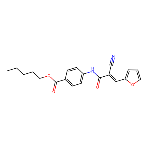 (E)-pentyl 4-(2-cyano-3-(furan-2-yl)acrylamido)benzoate structure