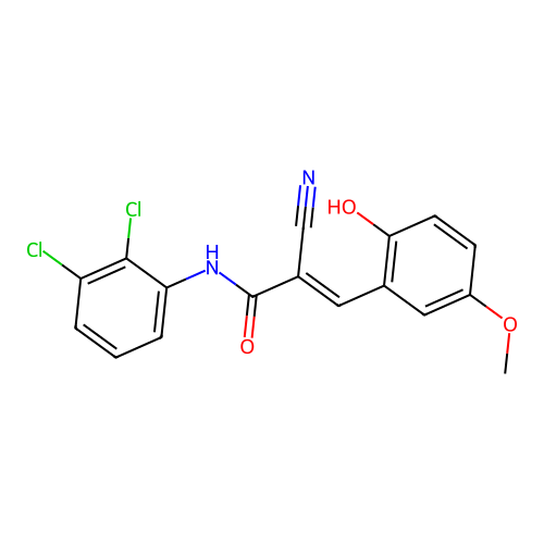 (2E)-2-cyano-N-(2,3-dichlorophenyl)-3-(2-hydroxy-5-methoxyphenyl)prop-2-enamide structure