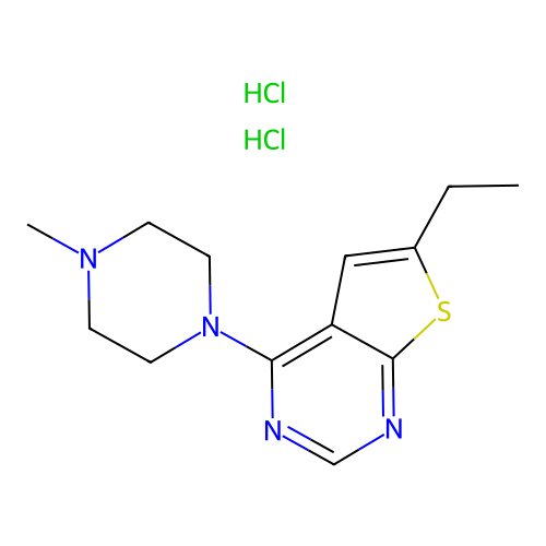 6-Ethyl-4-(4-methylpiperazin-1-yl)thieno[2,3-d]pyrimidine dihydrochloride structure