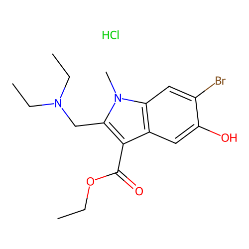 6-Bromo-2-diethylaminomethyl-5-hydroxy-1-methyl-1H-indole-3-carboxylic acid ethyl ester structure