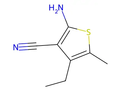 2-Amino-4-ethyl-5-methyl-3-thiophenecarbonitrile structure
