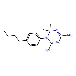s-Triazine, 1,2-dihydro-1-(p-butylphenyl)-4,6-diamino-2,2-dimethyl- structure