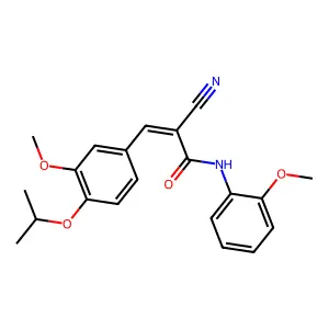 (Z)-2-cyano-N-(2-methoxyphenyl)-3-(3-methoxy-4-propan-2-yloxyphenyl)prop-2-enamide structure